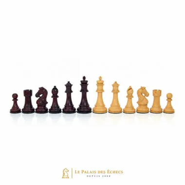 Jeu d'échecs Staunton Supérieur en racine de palissandre, rois, dames et fous alignés