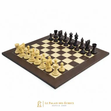 Ensemble Porte du Roi complet, échiquier en érable et pièces en bois de rose