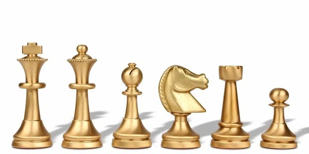 Jeu d'Echecs en Laiton Massif Large Staunton – Image 2