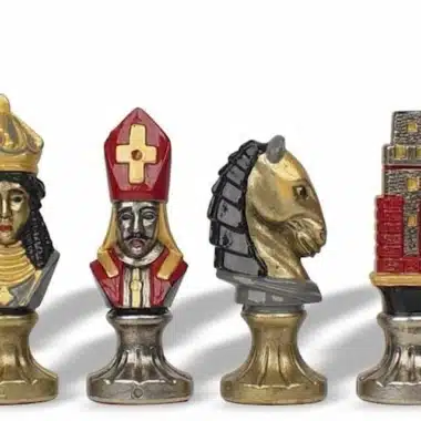 Jeu d'Echecs en Métal Peint à la Main Médiéval II