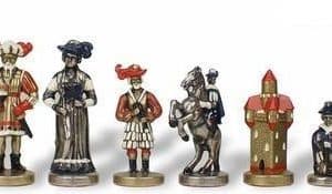 Jeu d'Echecs en Métal Peint à la Main Lanzichenecchi Mercenaires