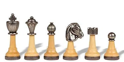 Ensemble Copa Cabana Echiquier en Bois et Cuir véritable et Jeu d'Echecs en Bois et Métal – Image 8