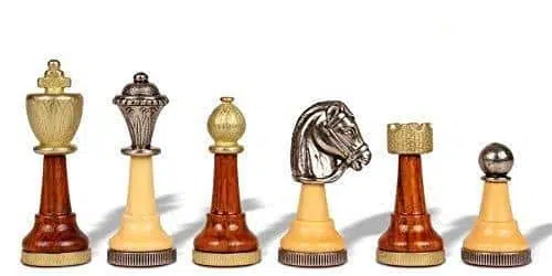 Ensemble Copa Cabana Echiquier en Bois et Cuir véritable et Jeu d'Echecs en Bois et Métal – Image 3