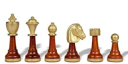 Ensemble Copa Cabana Echiquier en Bois et Cuir véritable et Jeu d'Echecs en Bois et Métal – Image 2