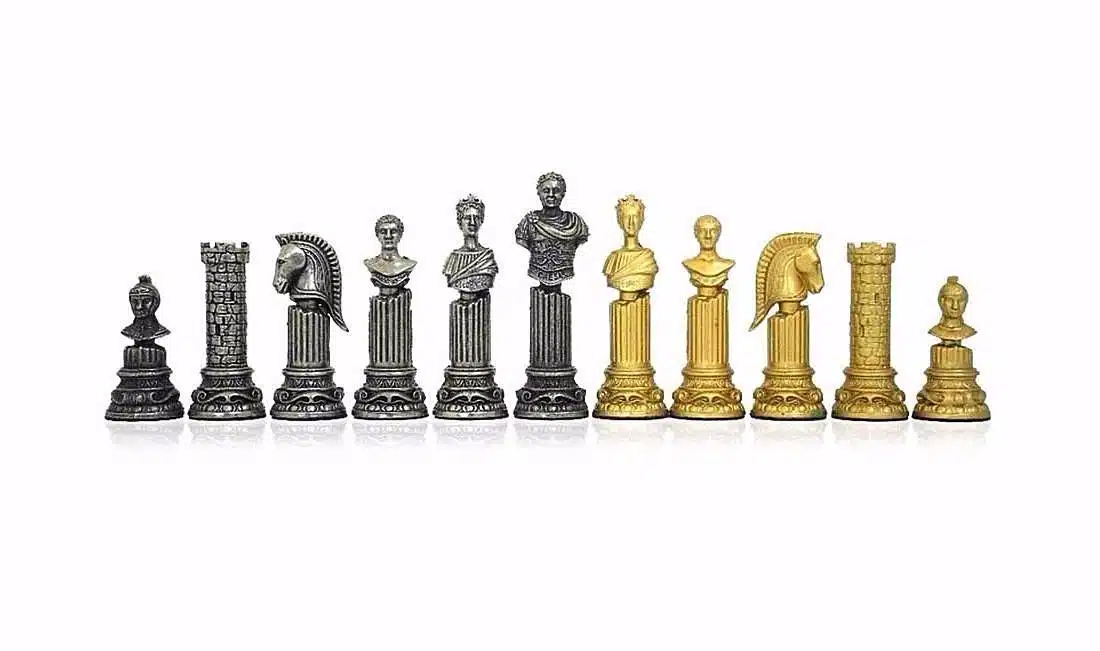 Jeu d'Echecs en Métal "Colonne Romaine"