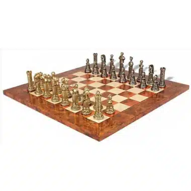 Ensemble Empire Romain VIII complet sur échiquier en bois d'orme et bruyère