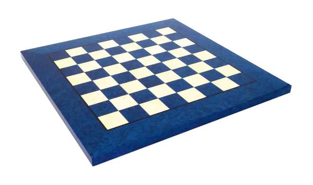 Jeu d'échecs Romains VS Grecs en Résine et Échiquier en Bois de Bruyère Bleu et Blanc – Image 9