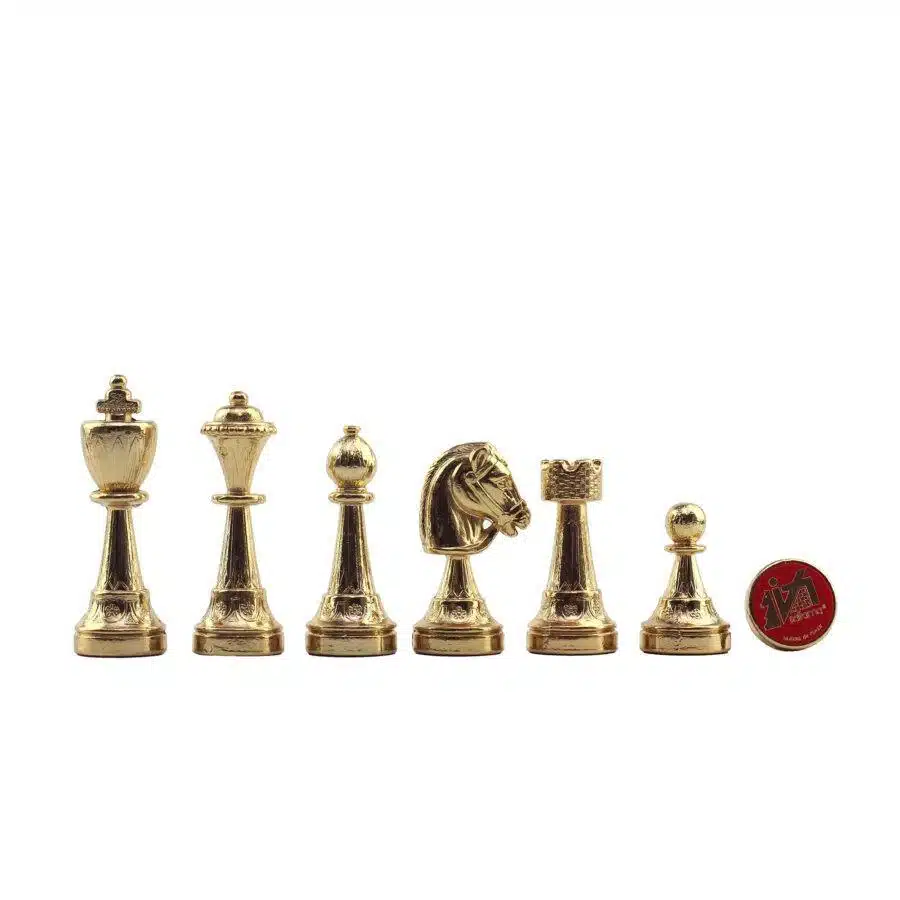 Jeu d'Echecs en Métal Plaqué Or et Argent Classic Flower – Image 5