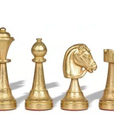 Ensemble Staunton Mix VIII Echiquier en Cuir et Jeu d'Echecs en Métal – Image 7