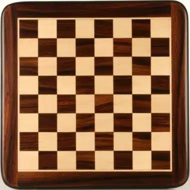 Ensemble César Echiquier Arrondi en Bois de Rose et d'Erable Mat & Jeu d'Echecs en Bois et Métal – Image 10
