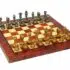 Ensemble "Staunton Piccolo" Echiquier en Bois de Bruyère et d'Orme & Jeu d'Echecs en Laiton Massif