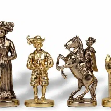 Ensemble Lanzichenecchi III Echiquier en Bois et Jeu d'Echecs en Métal – Image 3