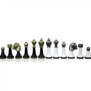 Ensemble Staunton Design X Jeu d'Echecs et Echiquier en Marbre Noir et Blanc – Image 5