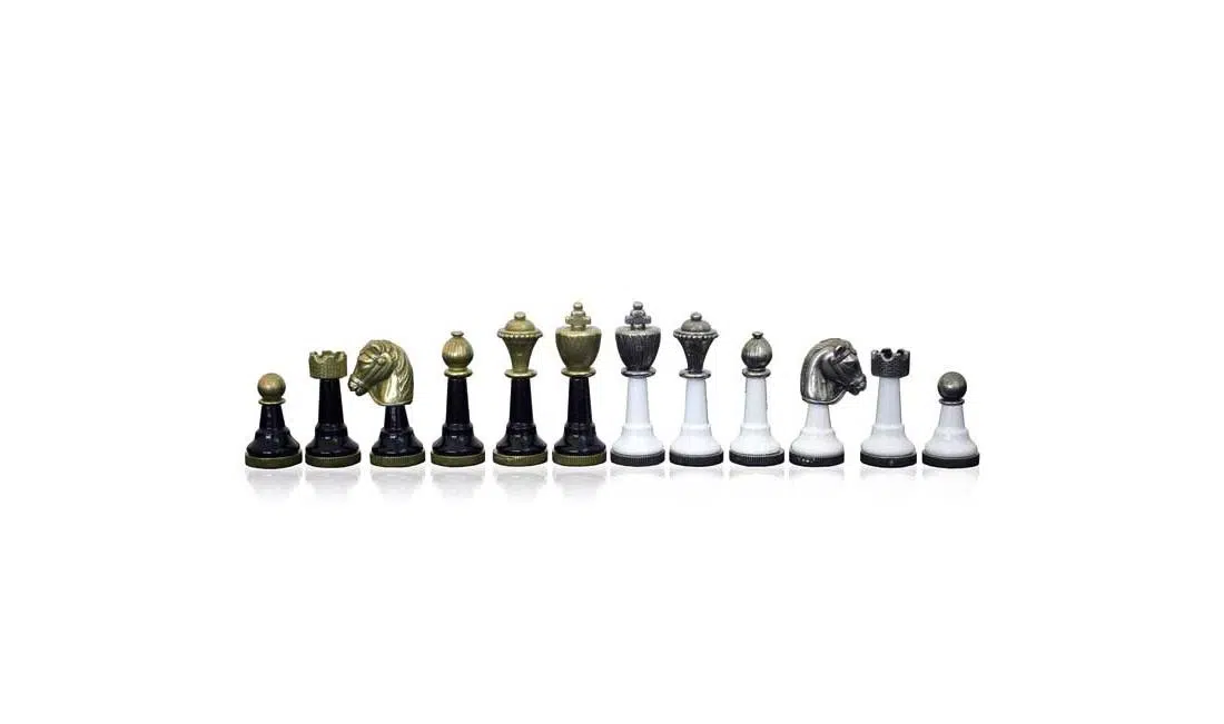 Ensemble Staunton Design X Jeu d'Echecs et Echiquier en Marbre Noir et Blanc – Image 5