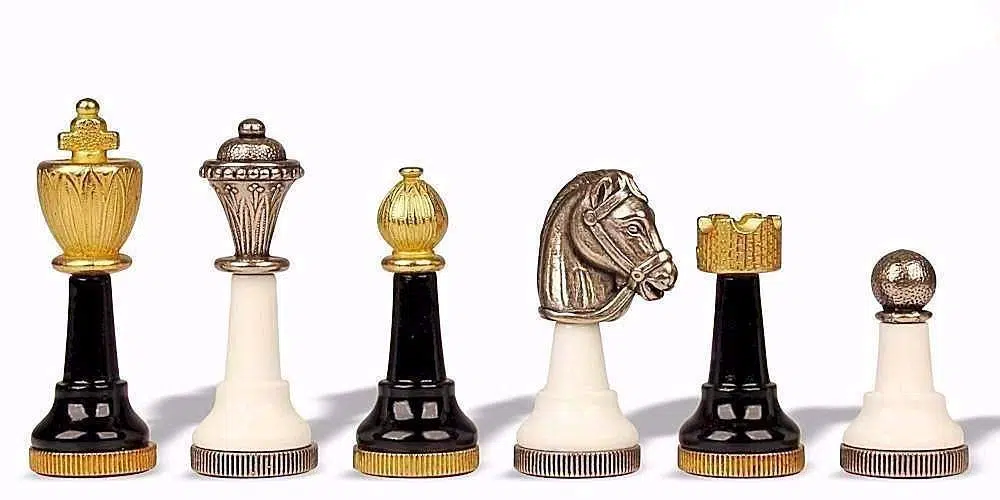 Ensemble Staunton Design X Jeu d'Echecs et Echiquier en Marbre Noir et Blanc – Image 2