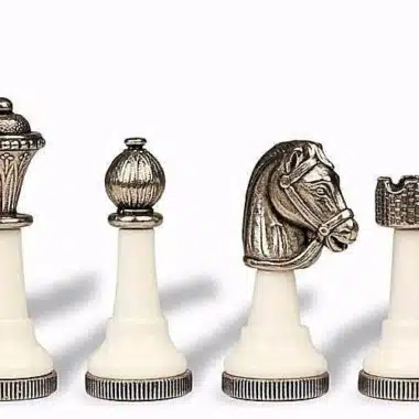 Ensemble Staunton Design X Jeu d'Echecs et Echiquier en Marbre Noir et Blanc – Image 4