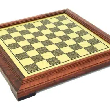 Jeu d'Échecs Florentin - Échiquier Effet Laiton à Cadre en Bois & Pièces en Métal – Image 3
