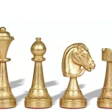Jeu d'Échecs Staunton - Échiquier en Bois et Albâtre avec Rangement Intégré & Pièces en Métal – Image 8