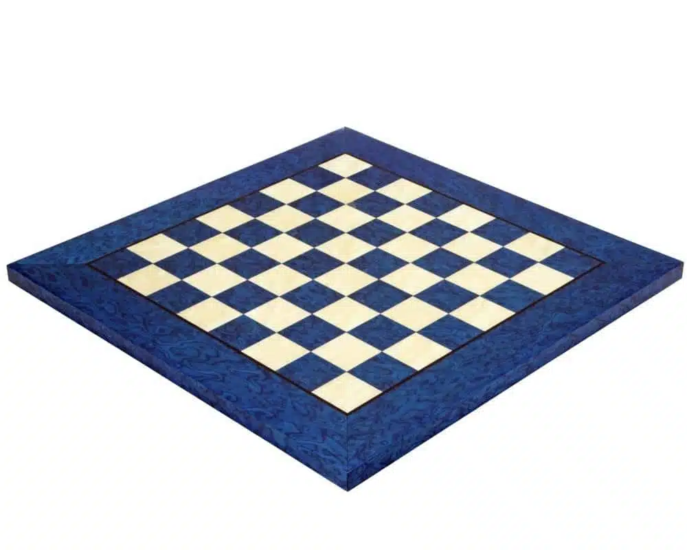 Jeu d'Échecs Garde Française - Échiquier en Bois d'Érable et de Bruyère Bleu & Pièces en Laiton Massif – Image 10