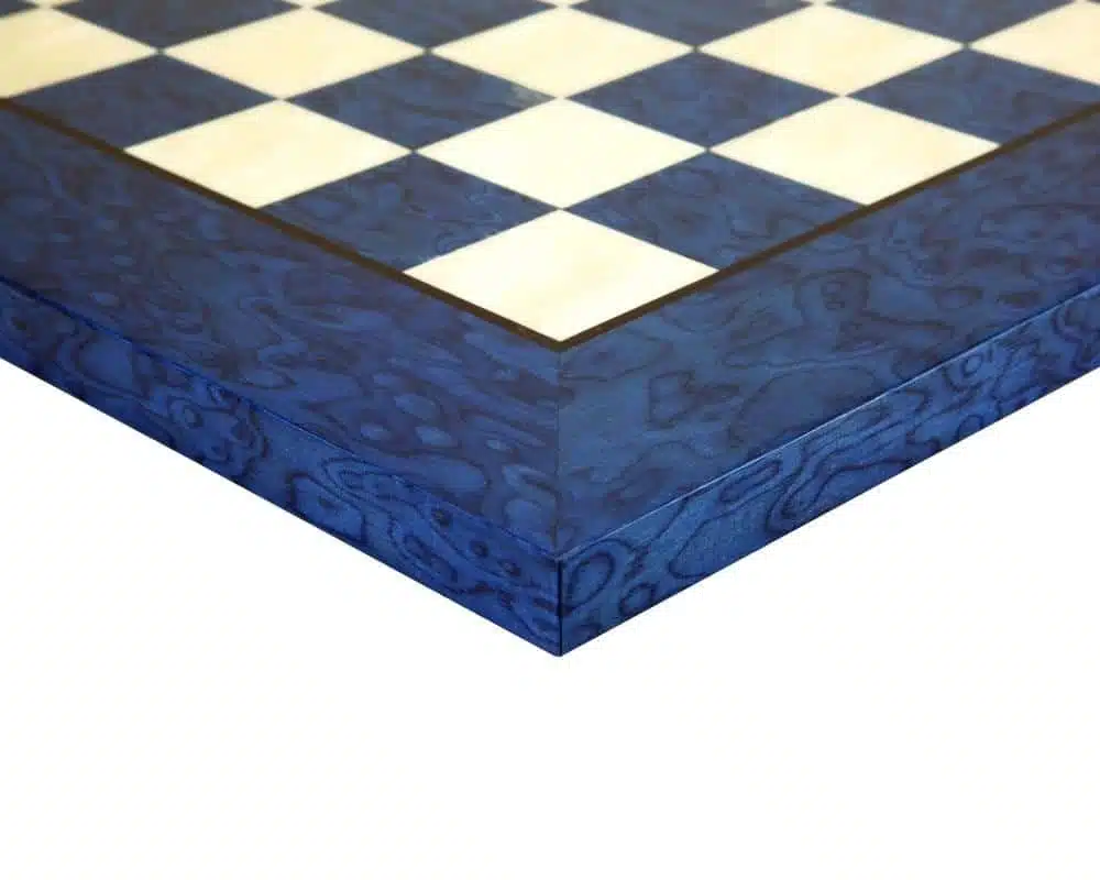 Jeu d'Échecs Garde Française - Échiquier en Bois d'Érable et de Bruyère Bleu & Pièces en Laiton Massif – Image 11