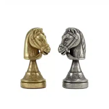 Jeu d'Échecs Staunton - Échiquier en Bois et Albâtre avec Rangement Intégré & Pièces en Métal – Image 10