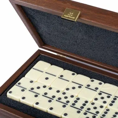 Set de Domino Camel - Coffret en Bois et en Similicuir – Image 3