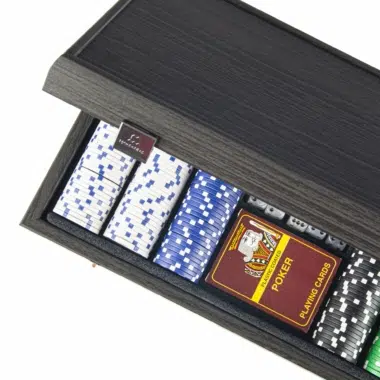 Ensemble de Poker 300 Jetons - Coffret en Bois Noir – Image 4
