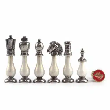 Jeu d'Échecs en Métal et Bois Noir & Blanc – Image 3