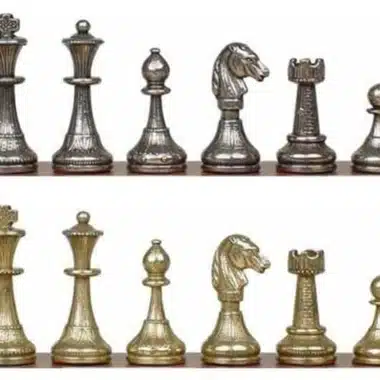Petit Jeu d'Echecs Mignon Flower - Échiquier en Bois de Bruyère et d'Orme et Pièces d'Echecs en Métal – Image 8
