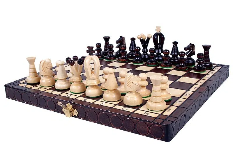 Pieces Echecs et Plateau de Jeu en Bois Pliable