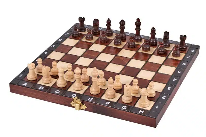 Jeu d'Echecs Etudiant en Bois avec Rangement