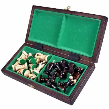 Pieces Echecs et Plateau de Jeu en Bois Pliable – Image 2