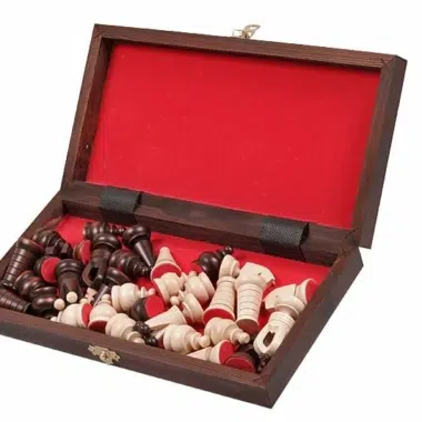 Petit Jeu d'Echecs de Voyage Pliant en Bois – Image 2