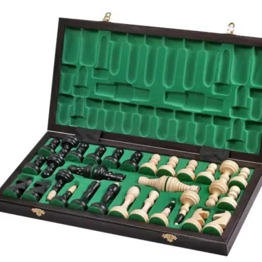 Echiquier Pliable et Jeu d'Echecs en Bois avec Rangement – Image 2