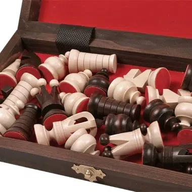Petit Jeu d'Echecs de Voyage Pliant en Bois – Image 10