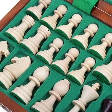 Jeu d'Echecs et Echiquier Pliable en Bois avec Rangement – Image 6
