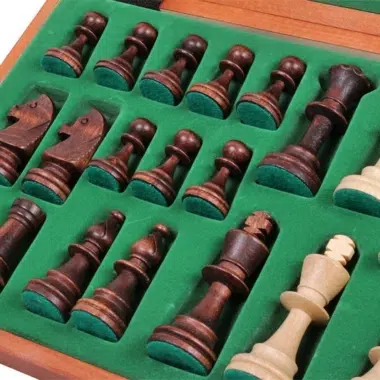 Echiquier et Jeu d'Echecs en Bois avec Rangement – Image 5