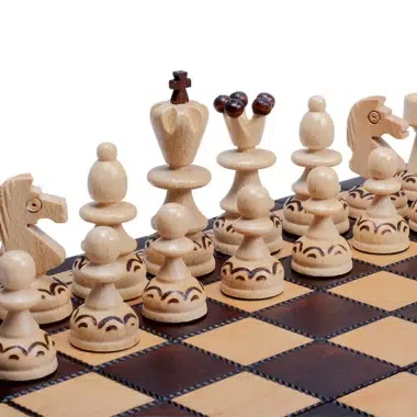 Jeu d'Echecs Pliable en Bois – Image 4