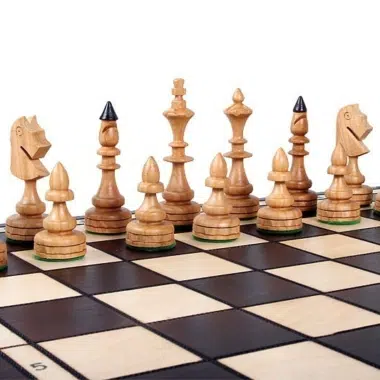 Grand Jeu d'Echecs et Plateau de Jeu Pliant en Bois avec Rangement – Image 4