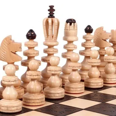 Grand Jeu d'Echecs et Echiquier Pliable en Bois avec Rangement – Image 4