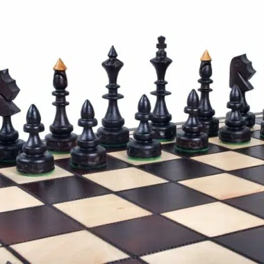 Grand Jeu d'Echecs et Plateau de Jeu Pliant en Bois avec Rangement – Image 3