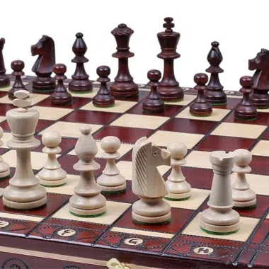 Echiquier Pliable et Jeu d Echecs en Bois avec Rangement – Image 5