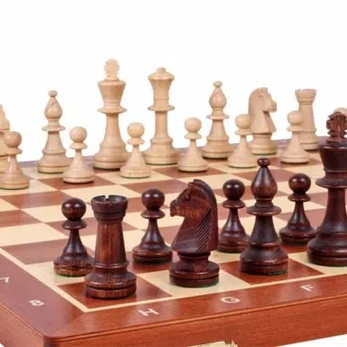 Echiquier et Jeu d'Echecs en Bois avec Rangement – Image 4