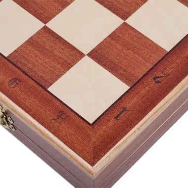 Jeu d'Echecs et Echiquier Pliable en Bois avec Rangement – Image 9