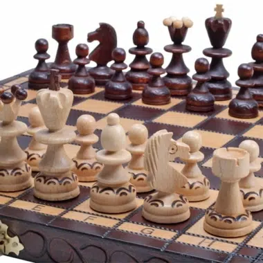 Jeu d'Echecs Pliable en Bois – Image 5