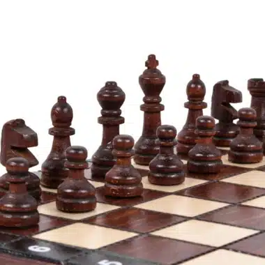 Jeu d'Echecs Etudiant en Bois avec Rangement – Image 3