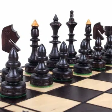 Grand Jeu d'Echecs et Plateau de Jeu Pliant en Bois avec Rangement – Image 7