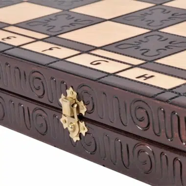 Grand Jeu d'Echecs et Echiquier Pliable en Bois avec Rangement – Image 9