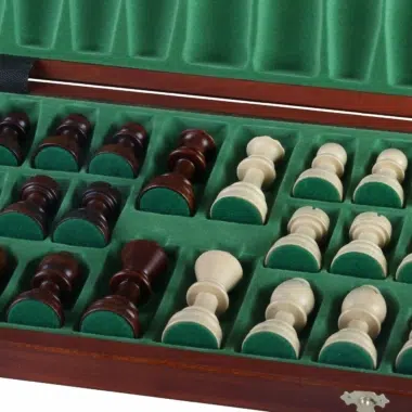Grand Jeu d'Echecs Pliant en Bois avec Rangement – Image 6