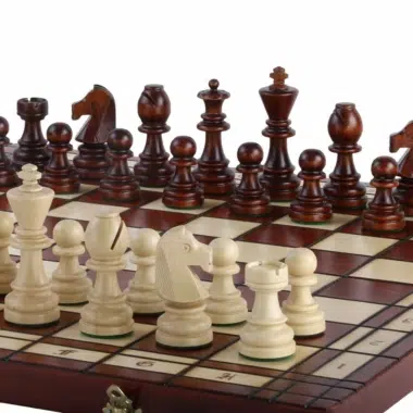 Grand Jeu d'Echecs Pliant en Bois avec Rangement – Image 5